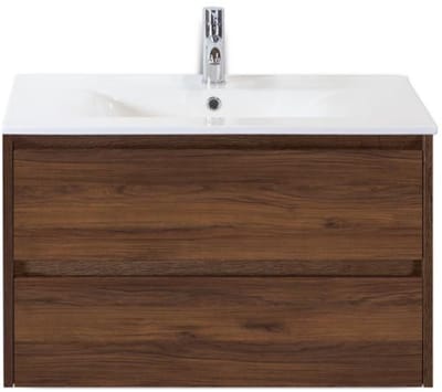 Dante Badmeubelset 80 cm - Walnoot - Keramische Wastafel Wit Enjoy