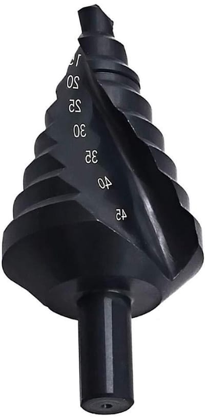 Trappenboorset 10-45 mm HSS spiraalfluit driehoekige schacht nitride coating