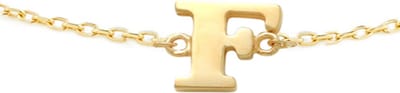 New Bling 9NBG-901F Gouden Armband met Letter F - 6mm - Ankerschakel - 16+1+1cm - Initiaal sieraad - 14 Karaat - Goud