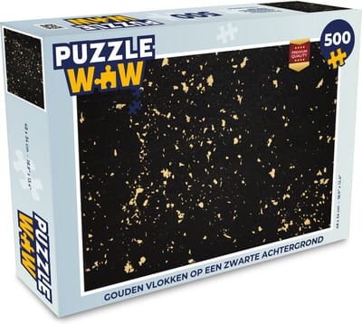 Puzzel Gouden vlokken op een zwarte achtergrond - Legpuzzel - Puzzel 500 stukjes