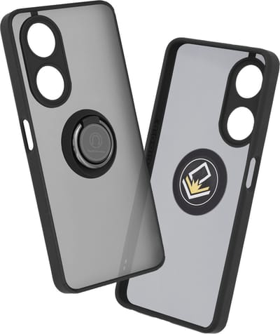 Hoesje geschikt voor Oppo A98 - Techsuit Glinth Back Cover met ring en magneet - Zwart