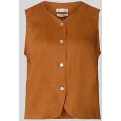 Linnen gilet met V-hals en knoopsluiting