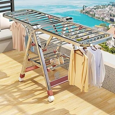 Kleding Luchter - Droogrek - Was Drogen - Opvouwbaar Aluminium - 3 Lagen - Zilver