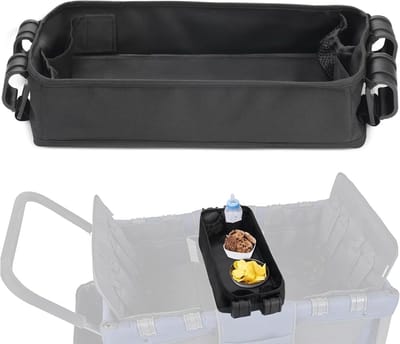 Kinderwagen Tray - Reis Tafel - Organiseren Onderweg - Stabiel Antislip Ontwerp - 50x22x75cm - Zwart