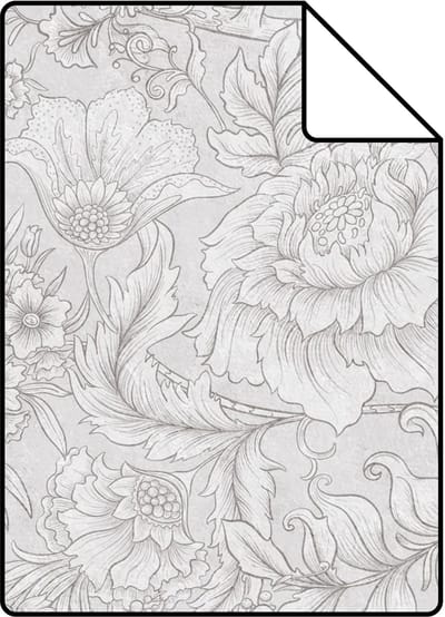 Proefstaal ESTAhome behang bloemmotief grijs - 26.5 x 21 cm - 139796-S