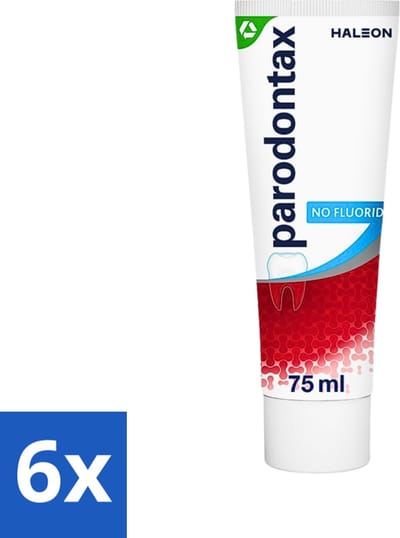 Parodontax - Tandpasta - Fluoride Vrij - 75ml - Voordeelverpakking - 6 stuks