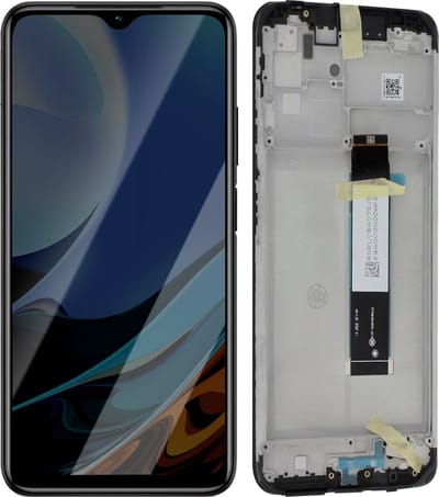 Xiaomi, Origineel Xiaomi Redmi 9T-scherm – Chassis (Service Pack), Zwart