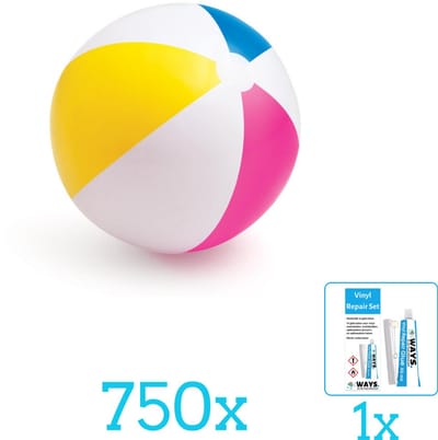 Intex Opblaasbare Strandbal Glossy - Medium - 61 cm - 59030NP - Diameter 61 cm - Volumebundel - Strandbal - 750-delig
