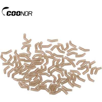 Vislijn Aligner Anti-knoop Haakbeschermers Gebogen Haak Aligner Karpervissen Hair Rig 100pcs beige
