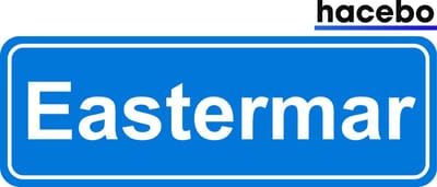 Hacebo - Plaatsnaam Sticker - 29x10 CM - Eastermar sticker - Verkeersborden sticker - grappige cadeaus - Eastermar