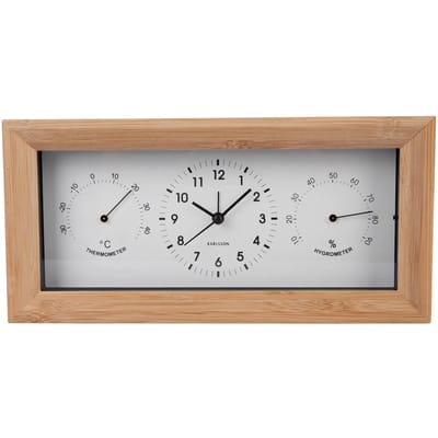 Karlsson Wekker Neat Rectangle - Wit - 26x5.4x12.8cm - Scandinavisch - Wekker voor slaapkamer - Wekkers