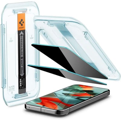 Spigen Privacy Glass Geschikt voor Google Pixel 9 Pro XL - EZ Fit GLAS.tR - 9H Tempered Glass Screen Protector - Case Friendly - Gemakkelijke Installatie - 2-Pack