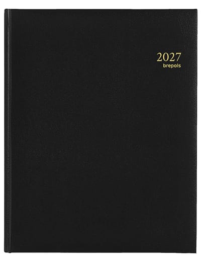 Brepols bureau agenda 2027 - CONCORDE [0.240] - LIMA - Bureau agenda - 1 week op 2 pagina's - Weekoverzicht - Zwart - 21 x 27 cm