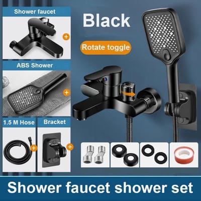 Luxe Mat Zwarte Doucheset met Mengkraan en Handdouche – Complete Set