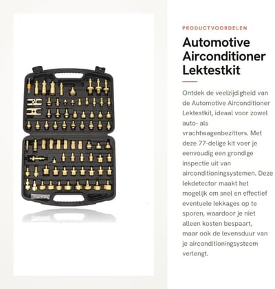 Dailygoods- Lekdetectorkit 77-delig - Airconditioning Lekdetector - Multifunctioneel - Slijtvast Messing - Nauwkeurige Inspectie - Langdurig Gebruik - Lekkagetester