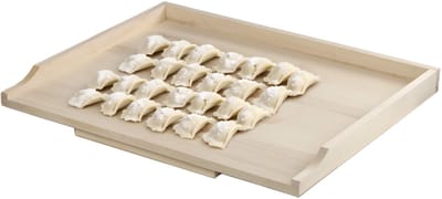 KADAX Noedelplank, houten bakplank van hoogwaardig populierenhout, deegplank met aanslaglijsten, traditionele bakplank voor pasta, cake, deegzakken (eenzijdig, 60 x 80 cm)