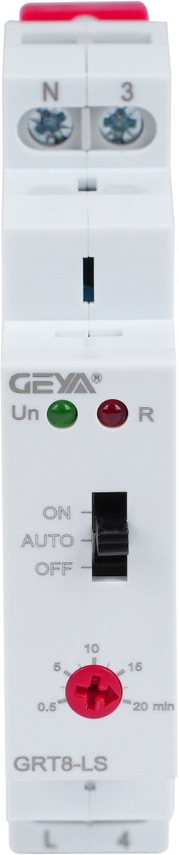 Tijdrelais - 230V Trap Timer Schakelaar - 0,5-20 minuten instelbare tijdschakelaar - Mini Timer Relais - DIN rail type - installatieautomaat - AC 220V Vertraging Trap Timer Schakelaar