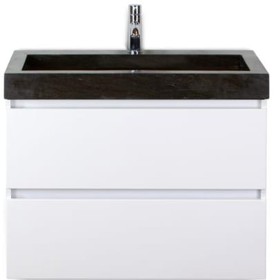 Maxx XL Badmeubelset 80 cm - Wit Hoogglans - Wastafel Lucca 1 Kraangat