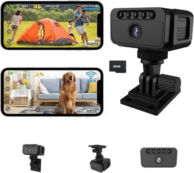 Mini Bewakingscamera - Draadloze Spycam - Thuisbeveiliging Buiten - 3 Connectie Modi - 64GB Geheugen - Zwart