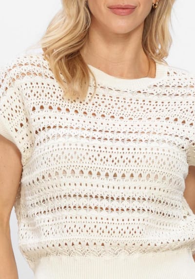 Notre-V Nv-heida Truien & vesten Dames - Sweater - Hoodie - Vest- Creme - Maat XXL