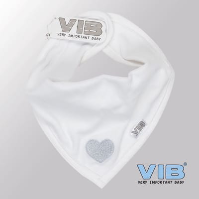 VIB® - Bandana slab Luxe velours - Hartje (Wit) - Babykleertjes - Baby cadeau - zwangerschap aankondiging - geboorte cadeau