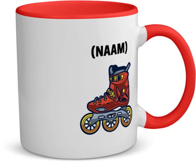Akyol - skeeleren met eigen naam koffiemok - theemok - rood - Sport - skeeleraars - skaten - 350 ML inhoud