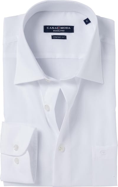 CASA MODA comfort fit overhemd - mouwlengte 7 - wit - Strijkvrij - Boordmaat: 42 (EU maat: L)