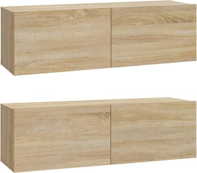 vidaXL - Tv-wandmeubels - 2 - st - 100x30x30 - cm - hout - sonoma - eikenkleurig