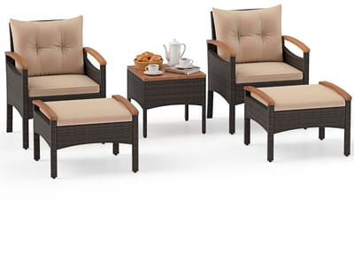 Balkonset 2 personen - Tuinset - Bistroset - Mix van Bruin - Weerbestendig - 3 delig - Tuintafel en 2 stoelen - 2 personen - Metaal