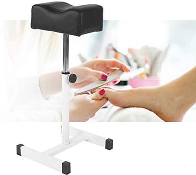 Dailygoods- Pedicure Kruk Verstelbaar - Pedicure Voetsteun - Manicure Kruk - Kunstleer - Zwart - Hoogte 38-57 cm - Manicurekruk