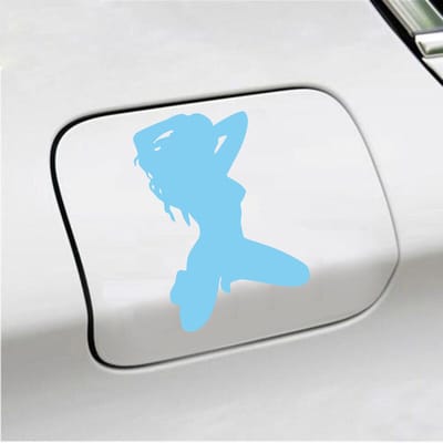 Bumpersticker - Dame - 14 X 10 - Licht Blauw