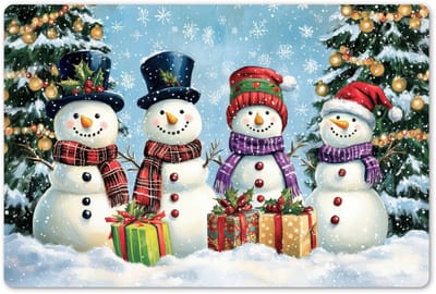 Placemats 45x30 cm - Placemat kunststof - 1 stuk - Vrolijk - Sneeuw - Kleurrijk - Borden onderleggers - Decoratie voor op tafel - Keuken tafeldecoratie accessoires - Vinyl onderlegger - Tafelversiering