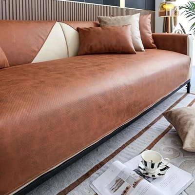 Waterdichte zachte leren bankhanddoek Huisdiervriendelijke universele bankhoes Antislip meubelbeschermer voor de woonkamer 70x70cm 1pc koffie