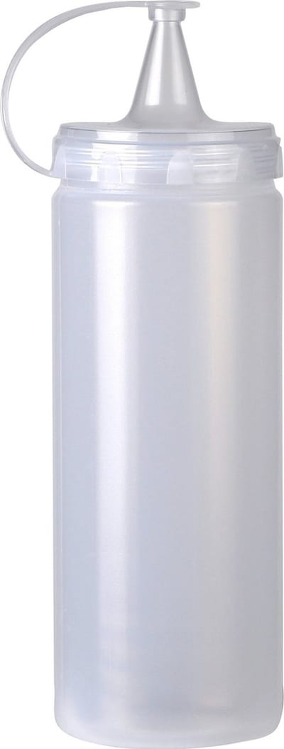 Urban Living Doseerfles/sausfles - kunststof - met schenktuit - 400 ml - 16 cm - Pannenkoeken/poffertjes