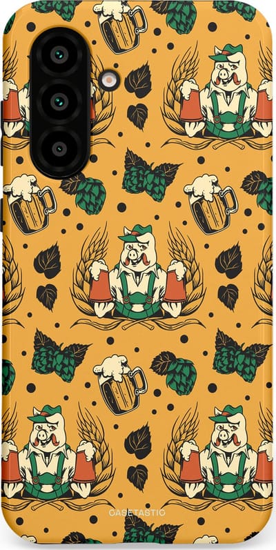 Casetastic hoesje geschikt voor Samsung Galaxy A36 / Samsung Galaxy A56 - Dubbellaagse bescherming - Oktoberpret - Fashion Case - Goud Taupe Donkergroen Donkergrijs