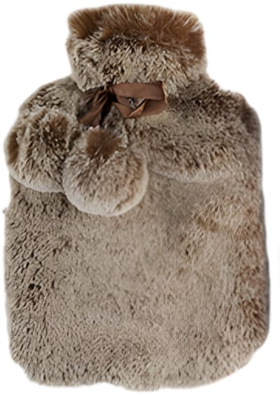 Cosy & Trendy kruik - bruin - 2L - pluche - warmwaterkruik - winter