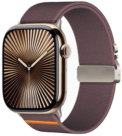 By Qubix - Geschikt voor Apple Watch bandje - Nylon bandje met Parachute sluiting - Donkerpaars - Geschikt voor Apple Watch 44mm / 45mm / 46mm / 49mm (Ultra 1,2 en 3) - nylon - bandje iWatch
