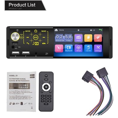 1DIN Touchscreen Dubbele USB Auto Bluetooth MP5 Speler Kleurrijke Lichten Kaart U Schijf Radio Geïntegreerde Machine black