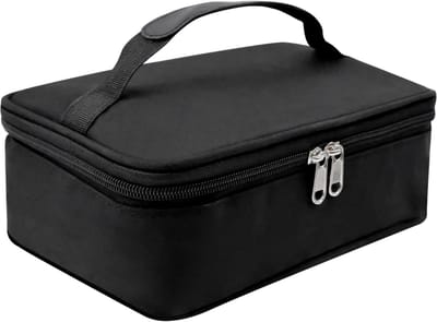 Thijox - Kleine geïsoleerde lunchtassen zwart 4L, draagbare koeltas, opvouwbare koelbox voor werk, picknick, kantoor, mini thermische zakken voor vrou