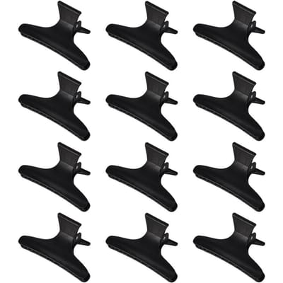 12 pièces Pince à Cheveux Papillon Noir Pour Coiffure Sectionnement Pinces Pinces à Cheveux Pour Coupe, Coiffage, Sectionnement, Coloration Pinces de Coiffage noir