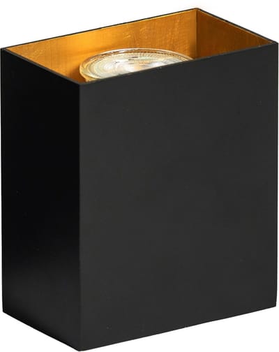 ETH Minke Wandlamp Zwart/Gouden binnenzijde excl. 1xGU10
