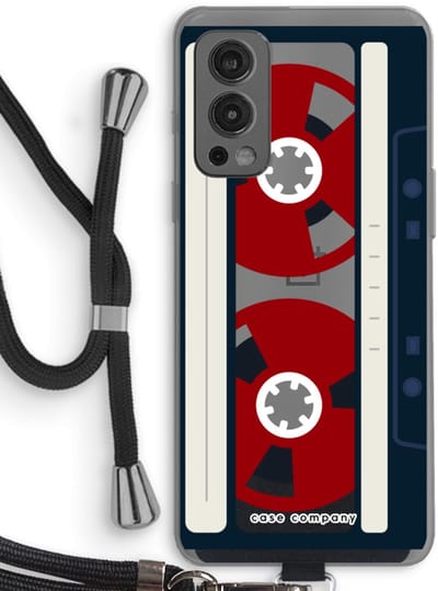 Case Company® - Hoesje met koord geschikt voor OnePlus Nord 2 5G hoesje met Koord - Here's your tape - Telefoonhoesje met Zwart Koord - Bescherming aan alle Kanten en Over de Schermrand