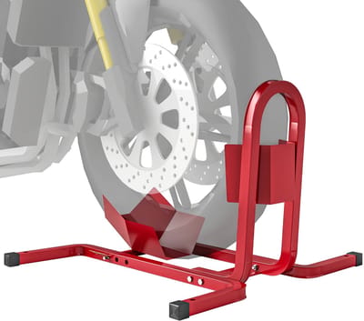 NordHaus Motorfiets Voorwielstandaard - Motorstandaard - Voorwiel Steun - Verstelbaar in 3 Niveaus - Max. 250 kg Rood