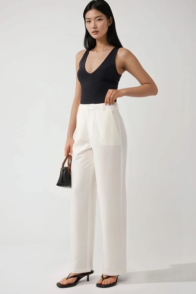 Ontspannen Pasvorm Wijde Pantalon