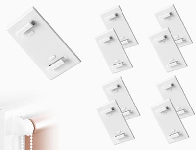 8 stuks zelfklevende houders, compatibel met Klemmfix rolgordijn, kort, dubbel rolgordijn, klem, zonder boren, zelfklevende rolhouder, voor bevestiging op een vast vervangend raam, balkondeur