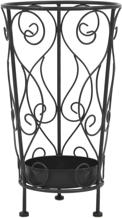 Paraplustandaard - Parapluhouder - Entree Organisatie - Decoratief Metaal - 26x46cm - Zwart