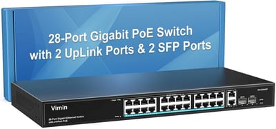24-poorts Gigabit PoE Switch met 2 SFP Uplink Poorten voor Netwerkuitbreiding