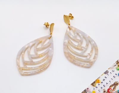 Jeannette-Creatief® - Resin - Resin Blad Oorbellen - Oorbellen - Resin Oorbellen - Oorhangers - Oorbellen