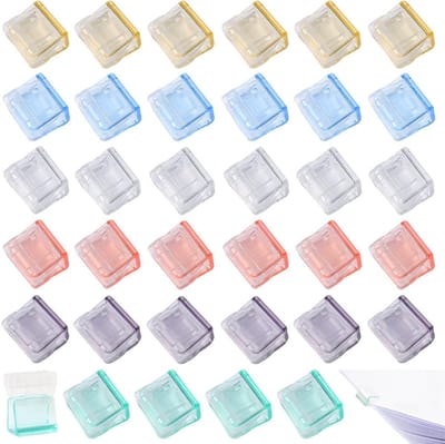 Clips, herbruikbare creatieve nietjes, documenten, beuken, clips, transparante bindclips, kleurrijke kunststof papier, push-clip, kleine bevestigingsclip, 6 kleuren