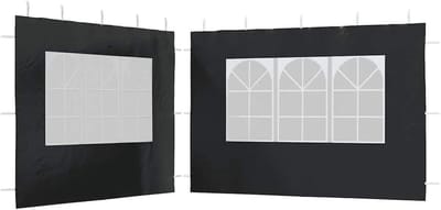 Partytent Zijwanden - Tent Panelen - Buiten Bijeenkomsten - Met Venster - 2 Stuks - Antraciet